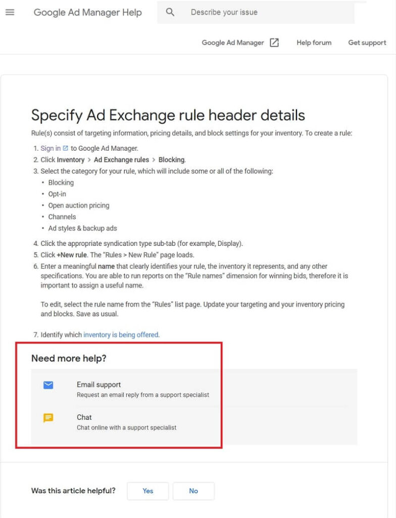 구글 애드 매니저 서포트 - 이메일 또는 채팅으로 문제 해결하기