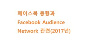 페이스북 동향과 Facebook Audience Network 관련-2017년