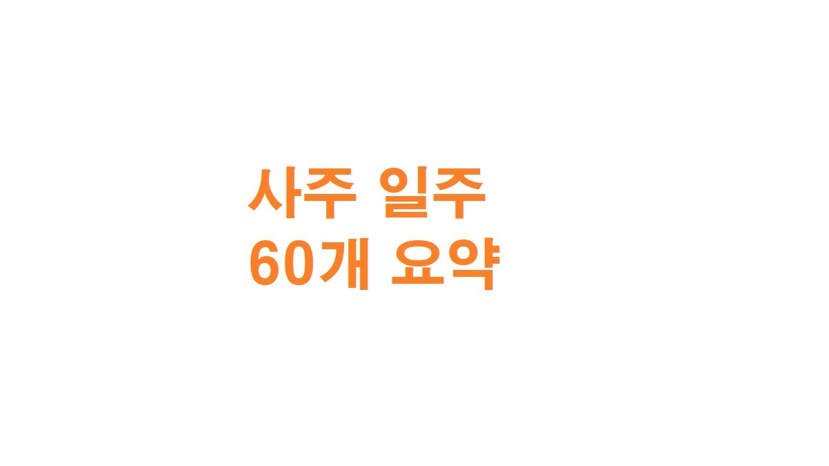 사주 일주 60개 요약