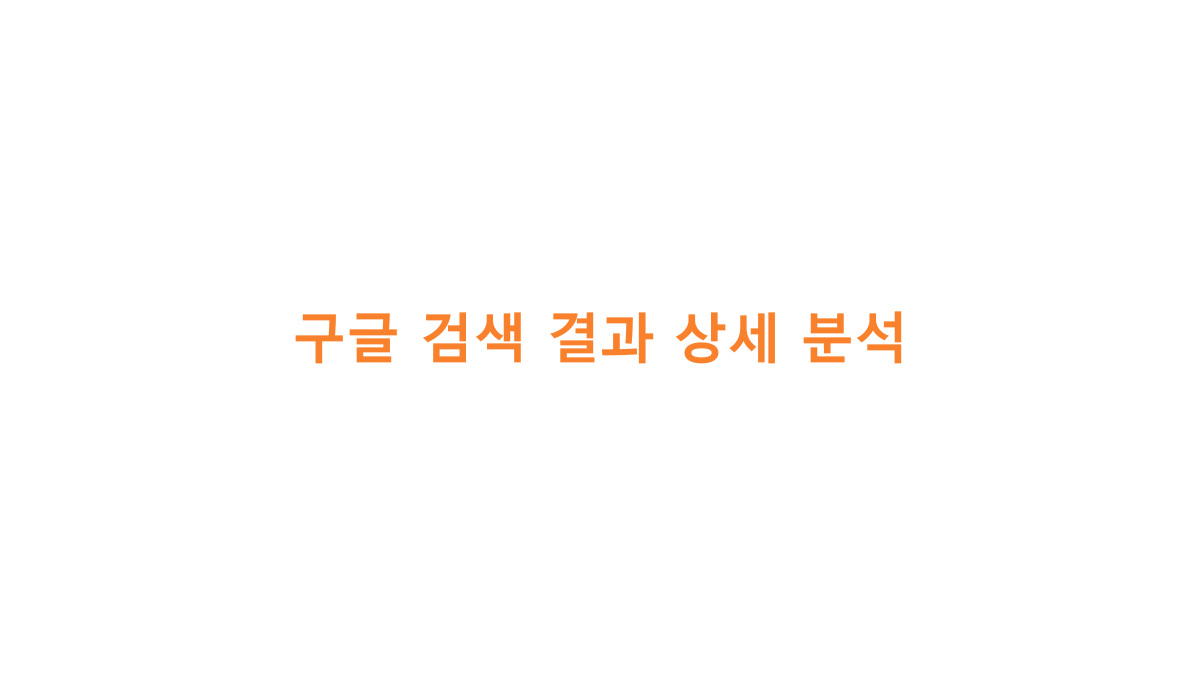 구글 검색 결과 상세 분석
